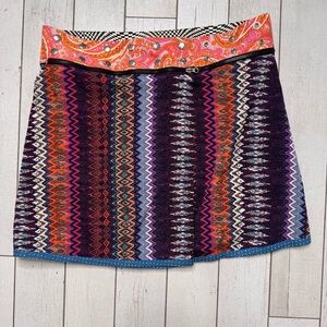 Zand Amsterdam Button One Size Wrap Skirt Women's Floral Paisley Checkered